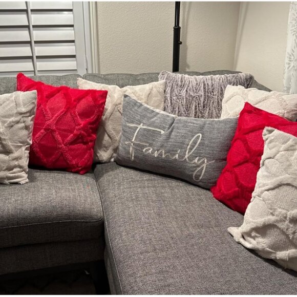 Decorative Pillow Covers 2pc Soft Accent Couch Boho Farmhouse Cottage Decor Red - Picture 9 of 12